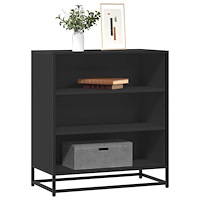 vidaXL Skänk svart 68x35x76 cm konstruerat trä och metall
