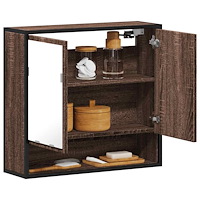 vidaXL Spegelskåp för badrum Brun ek 65x20x60 cm konstruerat trä