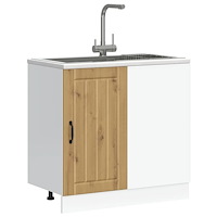 vidaXL Basskåp med diskbänk Lucca artisan ek konstruerat trä