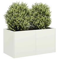 vidaXL Odlingslåda vit 80x40x40 cm kallvalsat stål