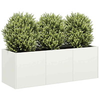 vidaXL Odlingslåda vit 120x40x40 cm kallvalsat stål