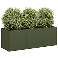 vidaXL Odlingslåda olivgrön 120x40x40 cm kallvalsat stål