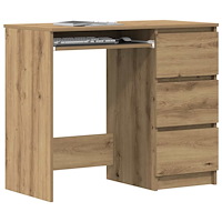 vidaXL Skrivbord artisan ek 90x45x76 cm konstruerat trä