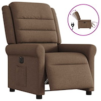 vidaXL Elektrisk reclinerfåtölj Brun tyg