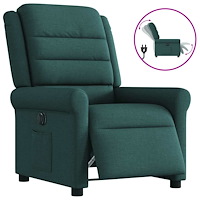 vidaXL Elektrisk reclinerfåtölj mörkgrön tyg