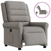 vidaXL Elektrisk reclinerfåtölj taupe tyg