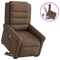 vidaXL Reclinerfåtölj med uppresningshjälp brun tyg