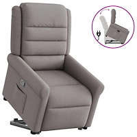 vidaXL Reclinerfåtölj med uppresningshjälp taupe tyg