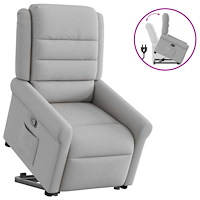 vidaXL Reclinerfåtölj med uppresningshjälp molngrå tyg