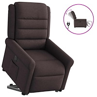 vidaXL Elektrisk reclinerfåtölj med uppresningshjälp brun tyg