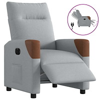 vidaXL Elektrisk reclinerfåtölj ljusgrå tyg