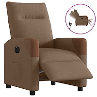 vidaXL Elektrisk reclinerfåtölj Brun tyg
