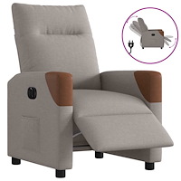 vidaXL Elektrisk reclinerfåtölj taupe tyg
