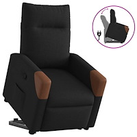 vidaXL Reclinerfåtölj med uppresningshjälp svart tyg