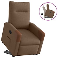 vidaXL Reclinerfåtölj med uppresningshjälp brun tyg