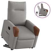 vidaXL Reclinerfåtölj med uppresningshjälp taupe tyg
