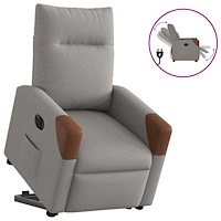 vidaXL Elektrisk reclinerfåtölj med uppresningshjälp taupe tyg
