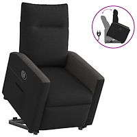 vidaXL Reclinerfåtölj med uppresningshjälp svart tyg
