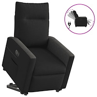 vidaXL Elektrisk reclinerfåtölj med uppresningshjälp svart tyg
