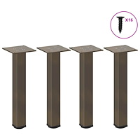 vidaXL Soffbordsben 4 st naturstål 42-44 cm stål