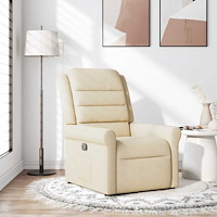 vidaXL Reclinerfåtölj gräddvit tyg