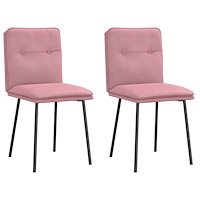 vidaXL Matstolar 2 st rosa sammet