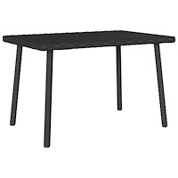vidaXL Soffbord för trädgården rektangulärt svart 60x40x37 cm