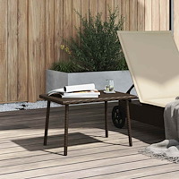 vidaXL Soffbord för trädgården rektangulärt brunt 60x40x37 cm