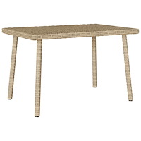 vidaXL Soffbord för trädgården rektangulärt beige 60x40x37 cm