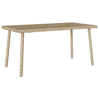 vidaXL Soffbord för trädgården rektangulärt beige 80x40x37 cm