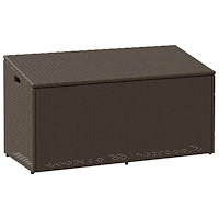 vidaXL Förvaringslåda för trädgården brun 110x50x58 cm konstrotting