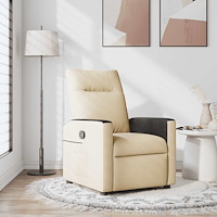 vidaXL Reclinerfåtölj gräddvit tyg