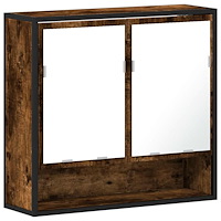 vidaXL Spegelskåp för badrum rökfärga ek 65x20x60 cm konstruerat trä