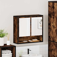 vidaXL Spegelskåp för badrum rökfärga ek 65x20x60 cm konstruerat trä