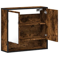 vidaXL Spegelskåp för badrum rökfärga ek 65x20x60 cm konstruerat trä