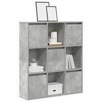 vidaXL Bokhylla betonggrå 89x24x101,5 cm konstruerat trä