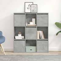 vidaXL Bokhylla betonggrå 89x24x101,5 cm konstruerat trä