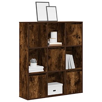 vidaXL Bokhylla rökfärgad ek 89x24x101,5 cm konstruerat trä