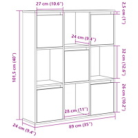 vidaXL Bokhylla ek 89x24x101,5 cm konstruerat trä