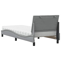 vidaXL Säng med madrass ljusgrå 90x190 cm tyg