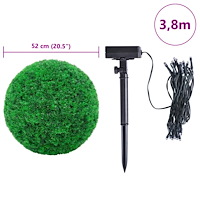 vidaXL Plastkulor av buxbom med LED-lampor 2 st gröna 52 cm
