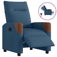 vidaXL Elektrisk reclinerfåtölj Blå tyg
