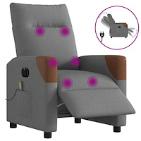 vidaXL Elektrisk massagefåtölj mörkgrå tyg