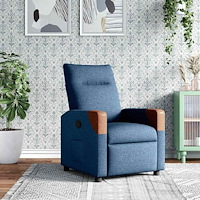 vidaXL Reclinerfåtölj blå tyg