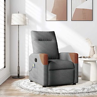 vidaXL Massagefåtölj mörkgrå tyg