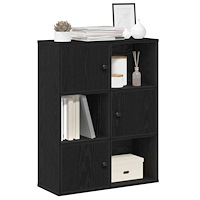 vidaXL Bokhylla svart ek 60x24x76,5 cm konstruerat trä