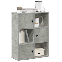 vidaXL Bokhylla betonggrå 60x24x76,5 cm konstruerat trä