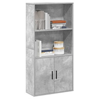 vidaXL Bokhylla betonggrå 60x24x120 cm konstruerat trä
