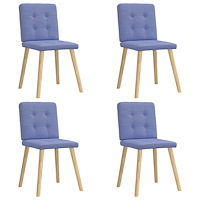 vidaXL Matstolar 4 st Jeans blått tyg