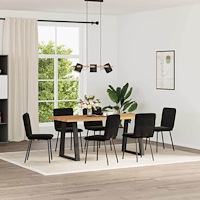 vidaXL Matstolar 6 st svart sammet